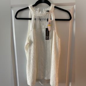 Lacy white halter blouse- new